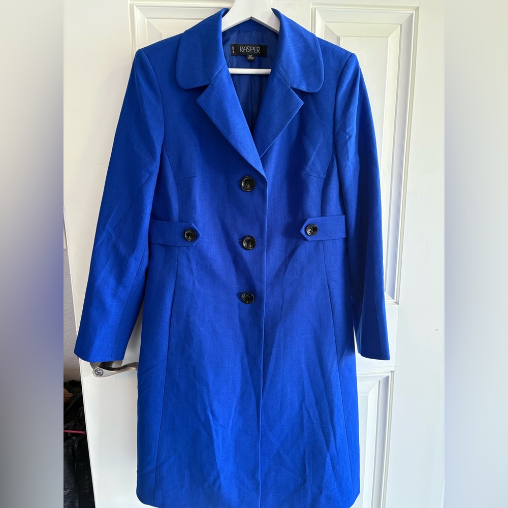 Chic Royal Blue Women's Trench Coat